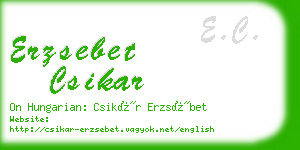 erzsebet csikar business card